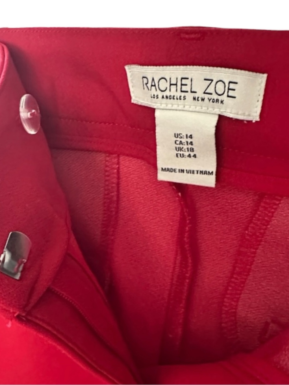 Rachel Zoe Vibrant Red Cropped Slim Ankle Pants Size 14 — Think Holidays — NWOT - Picture 7 of 11